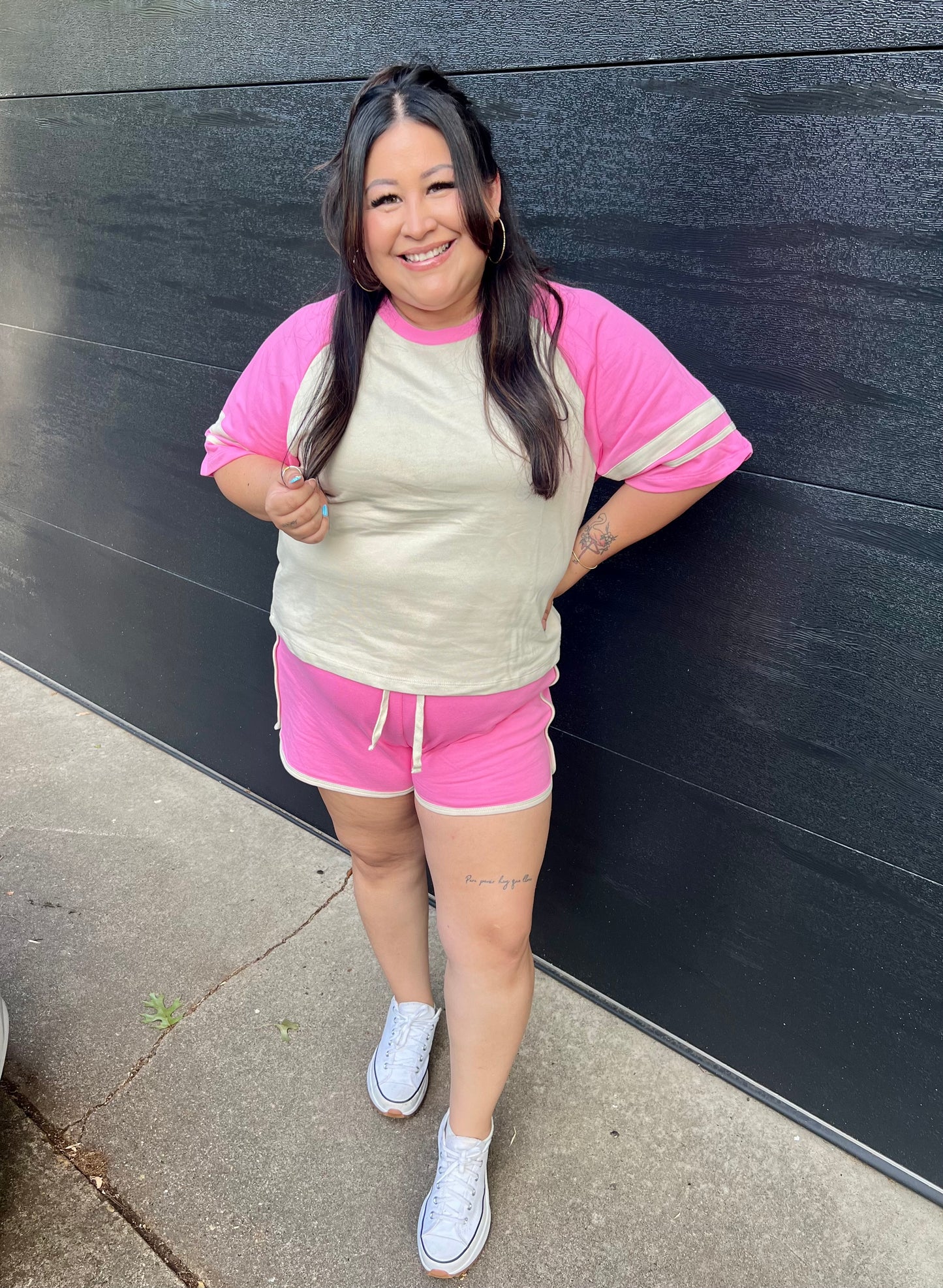 PINK TAN CONTRAST SET