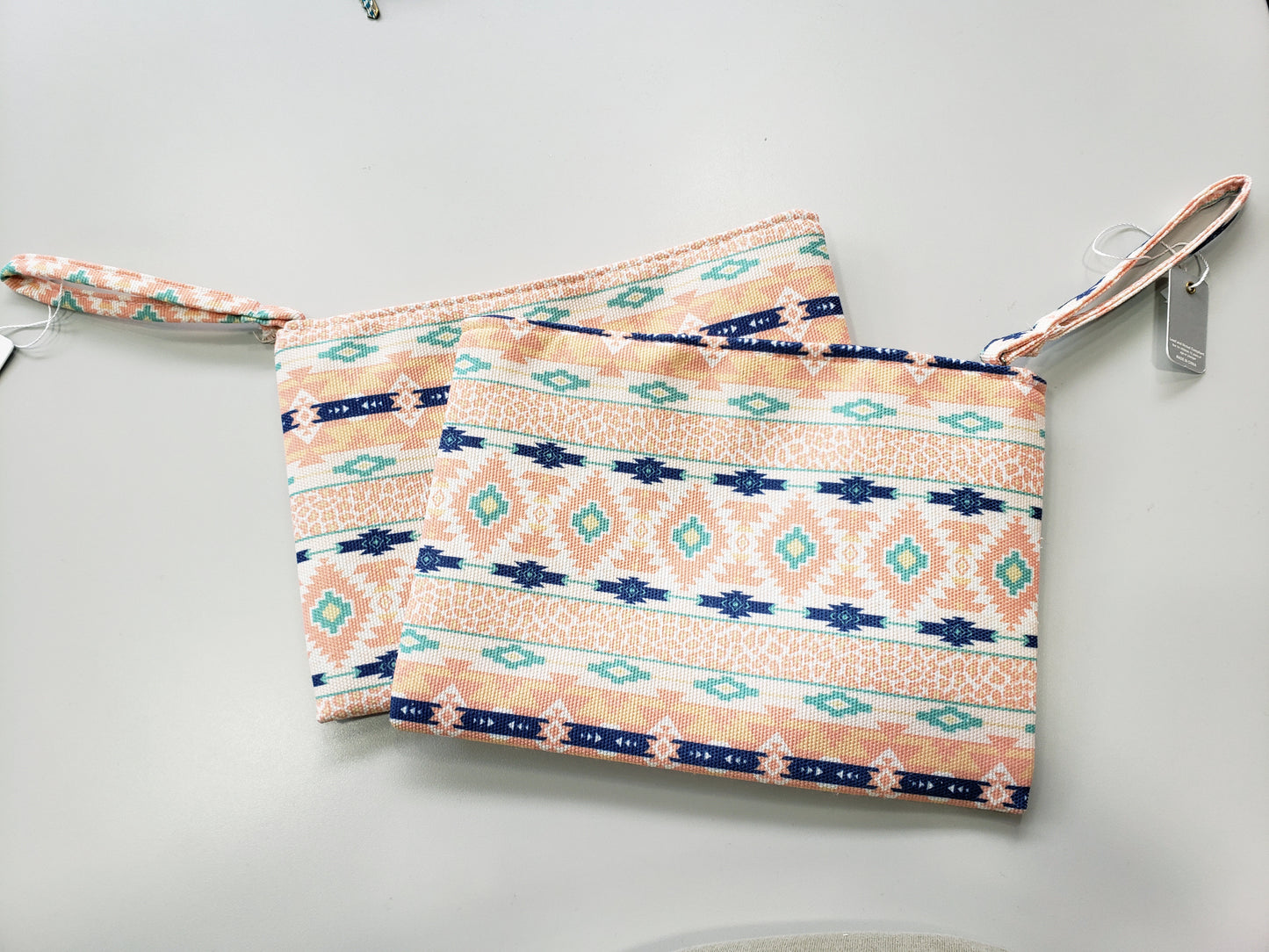 Peachy Aztec & Leopard Pouch