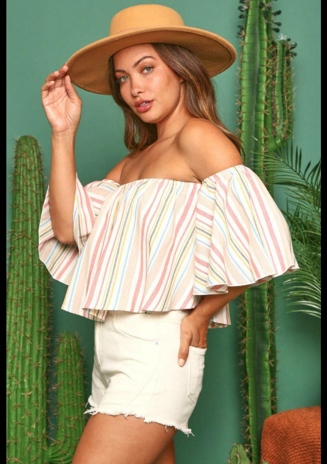 MULTI STRIPED WOVEN TOP