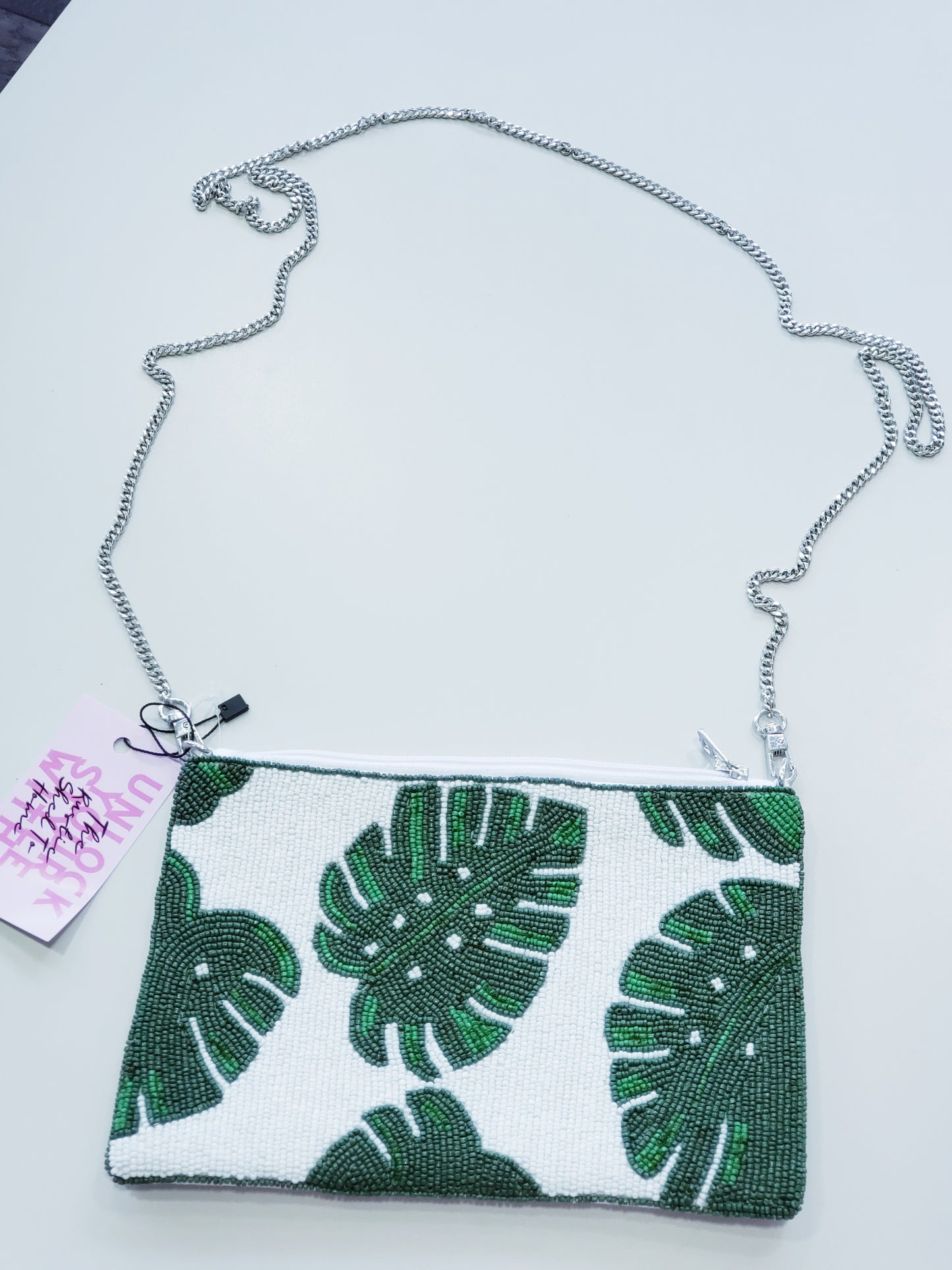 PALM BEADED BAG