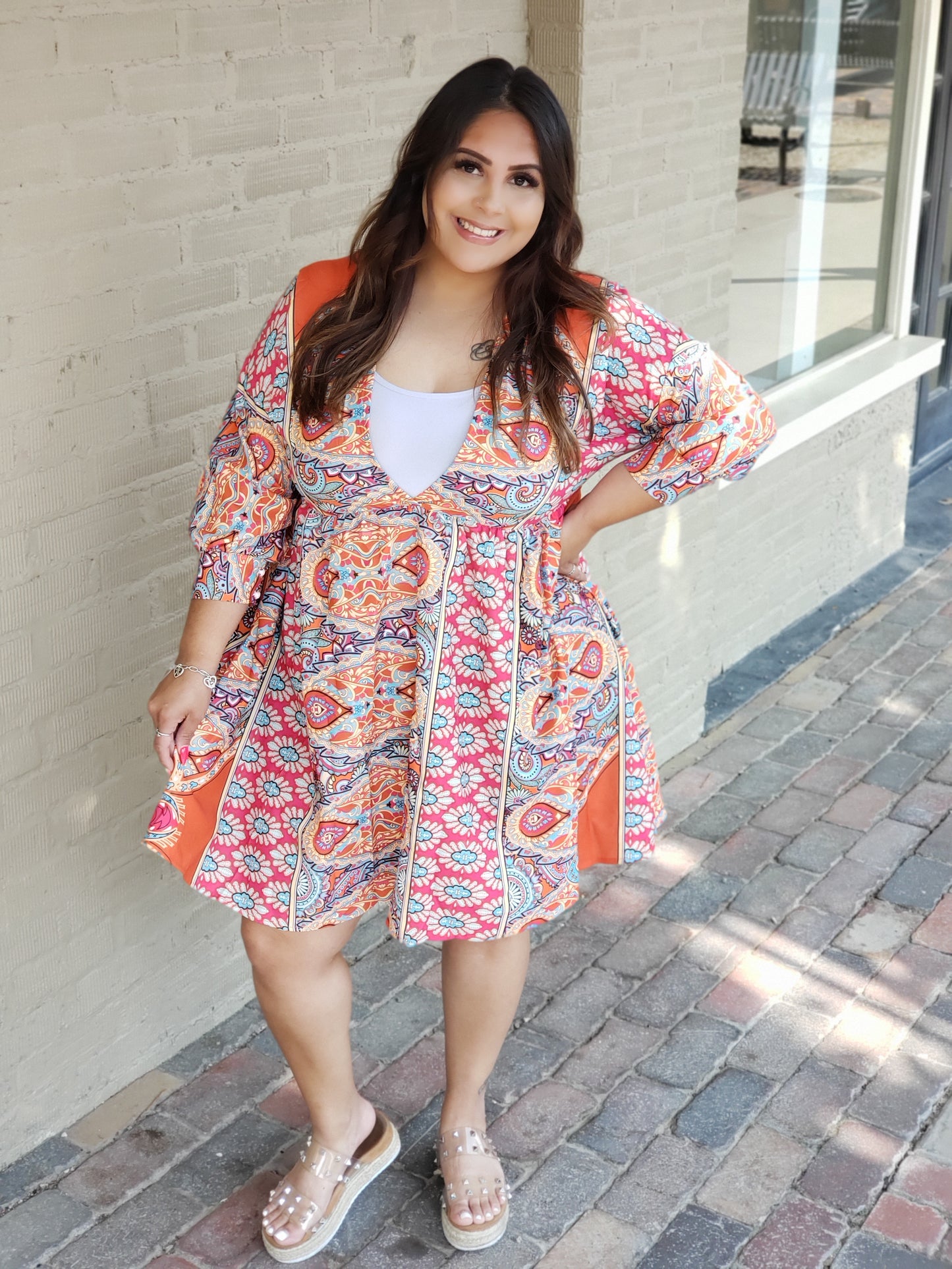 V-NECK BOHO DRESS