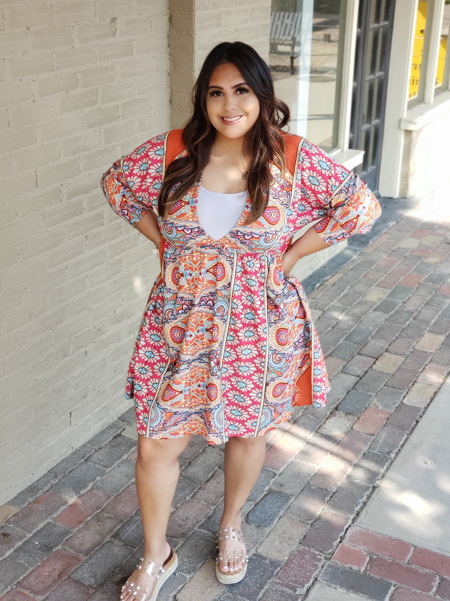 V-NECK BOHO DRESS