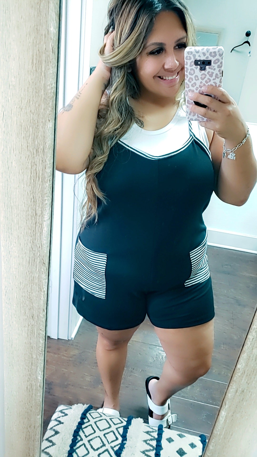 BRILEY STRIPE POCKET ROMPER