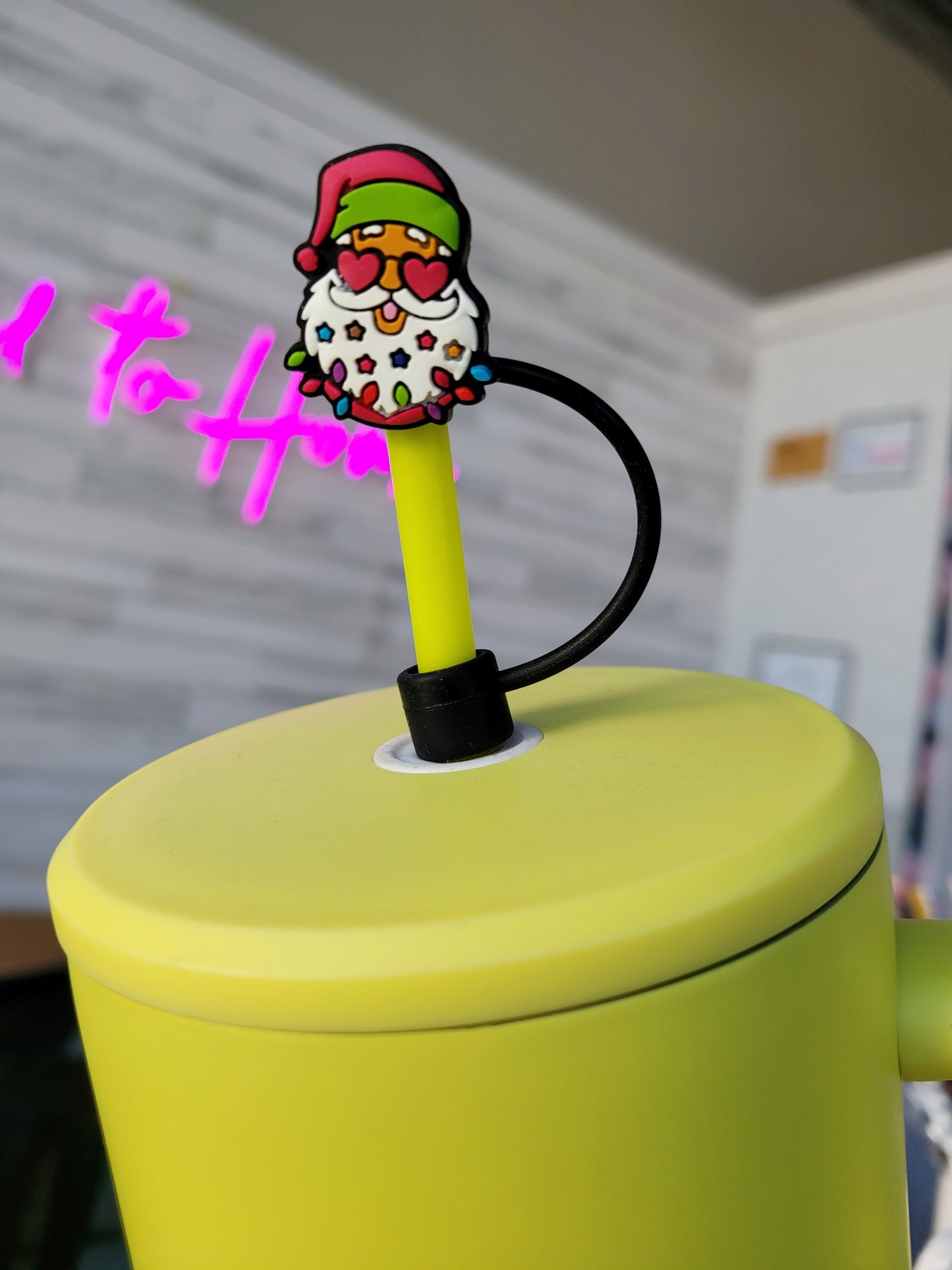 GROOVY SANTA STRAW TOPPER