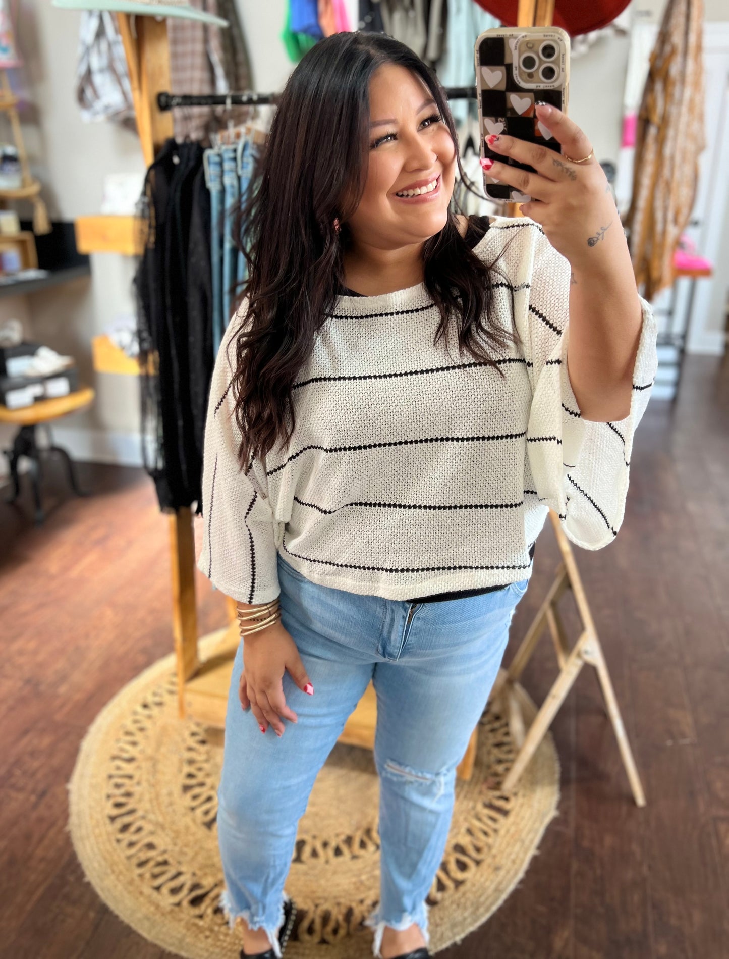 STRIPED KNIT TOP