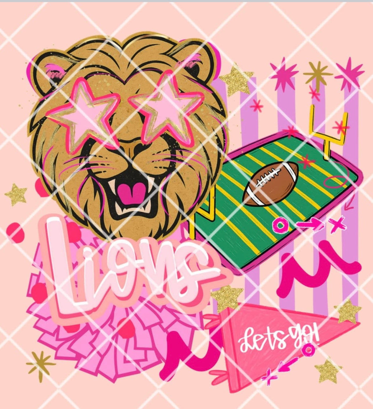 PINK LETS GO LIONS TRANSFER