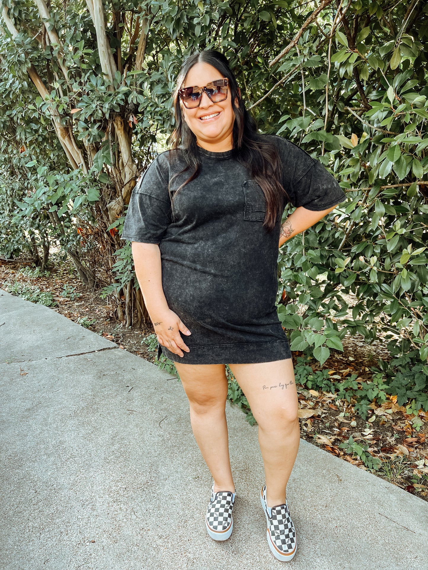 MINERAL WASH OVERSIZED MINI DRESS