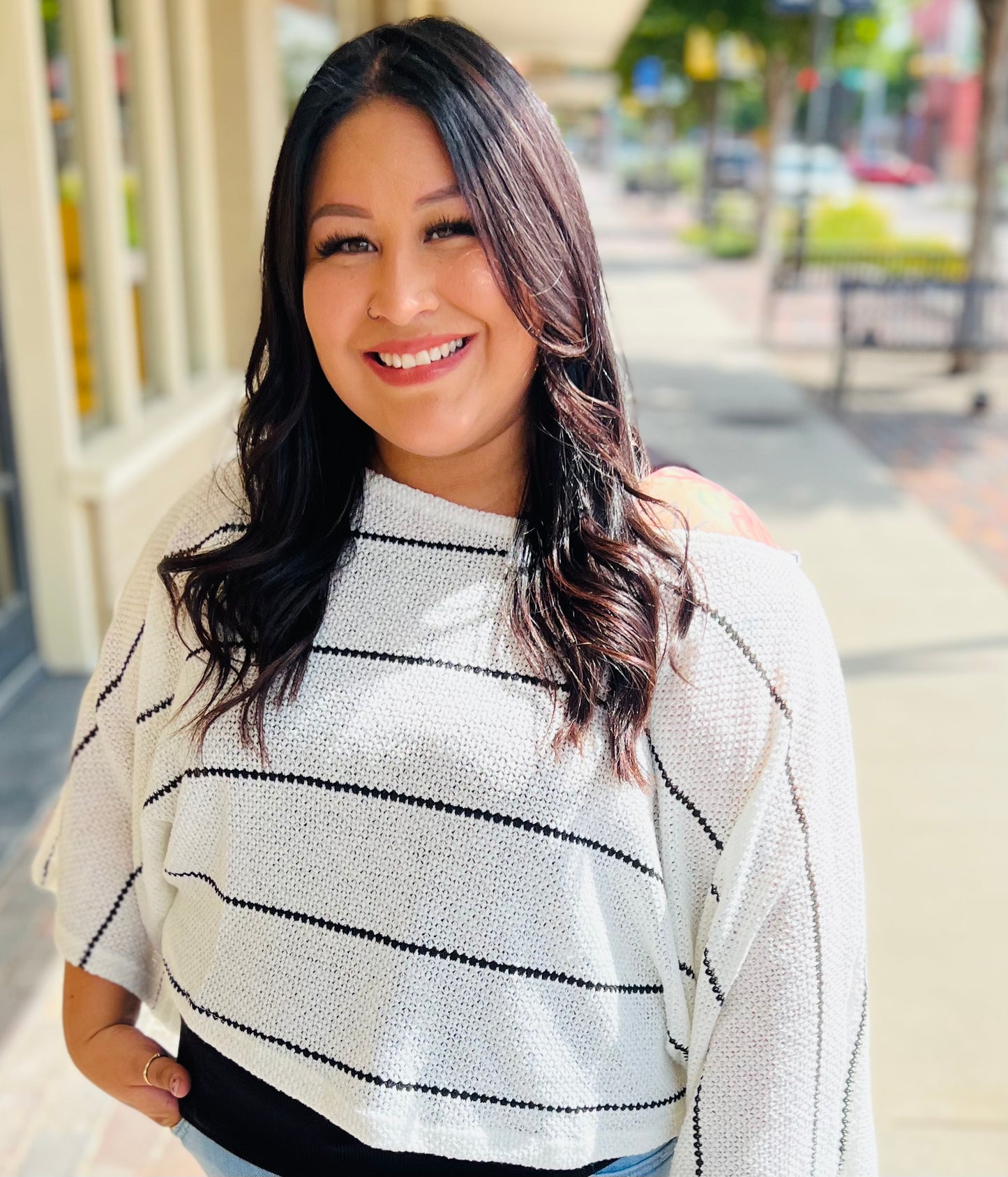 STRIPED KNIT TOP