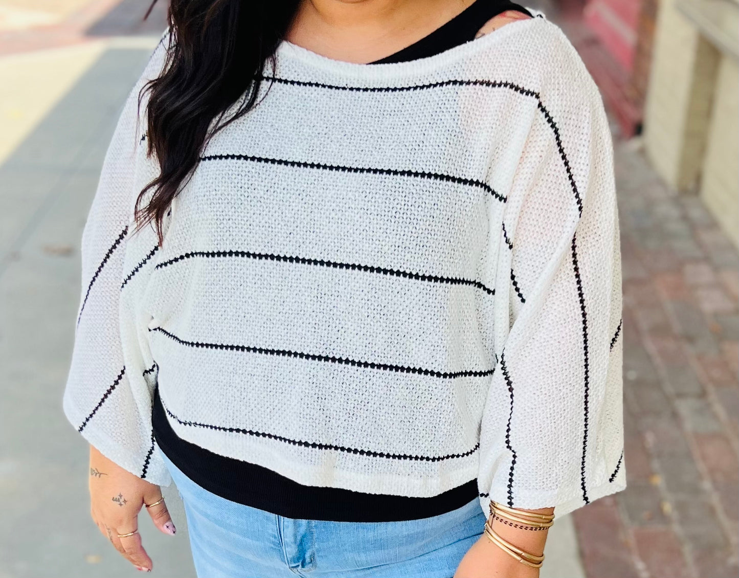 STRIPED KNIT TOP