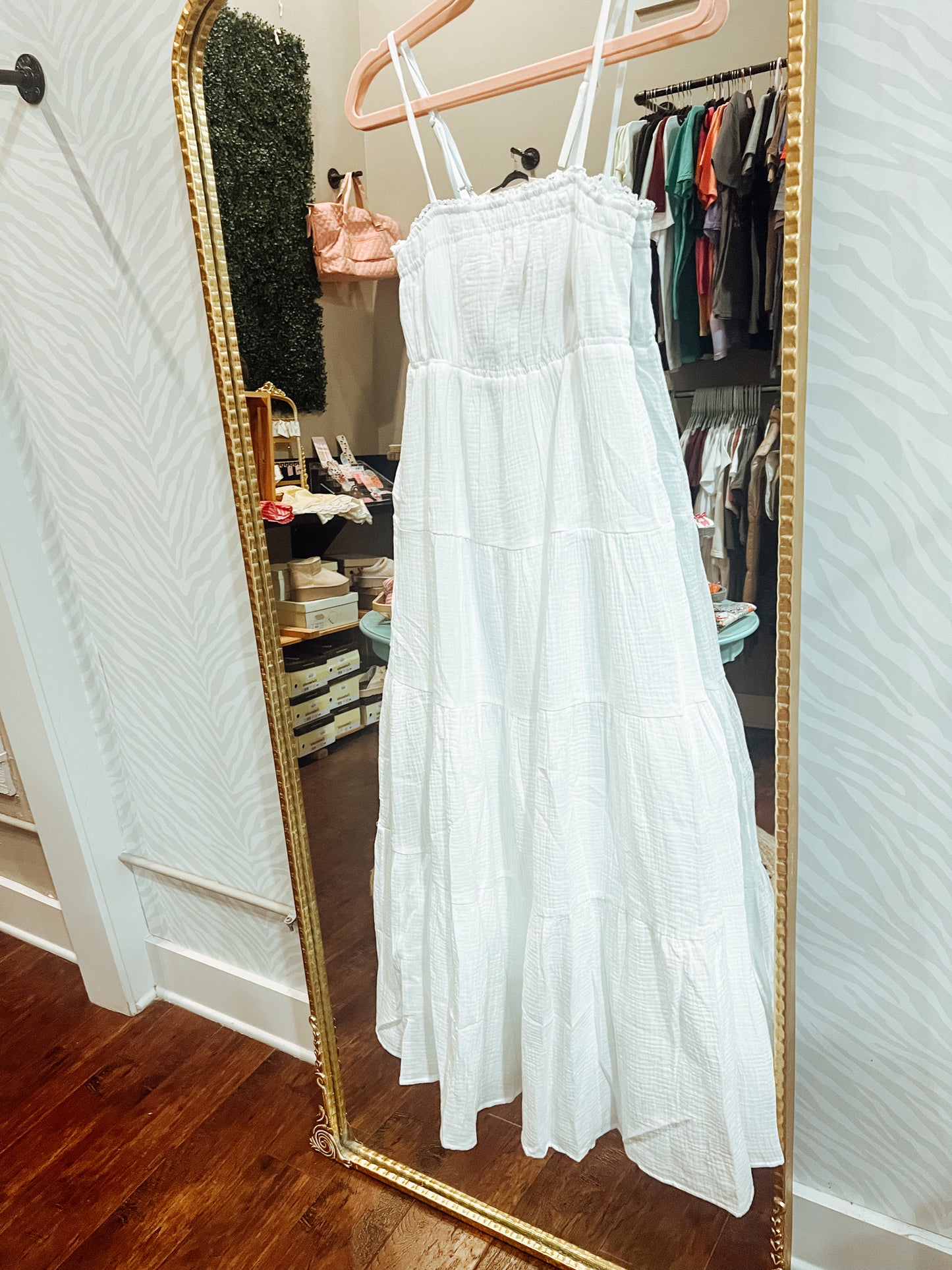 IVORY SMOCKED MAXI