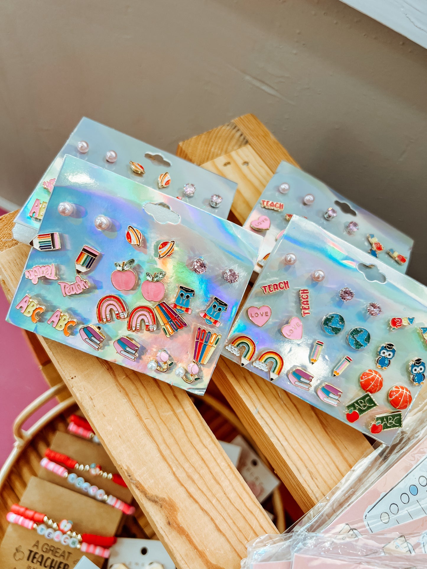PREPPY TEACHER EARRING SET