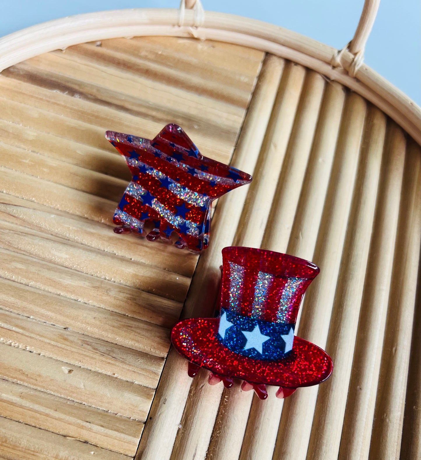 RED WHITE & GLITTER CLIPS