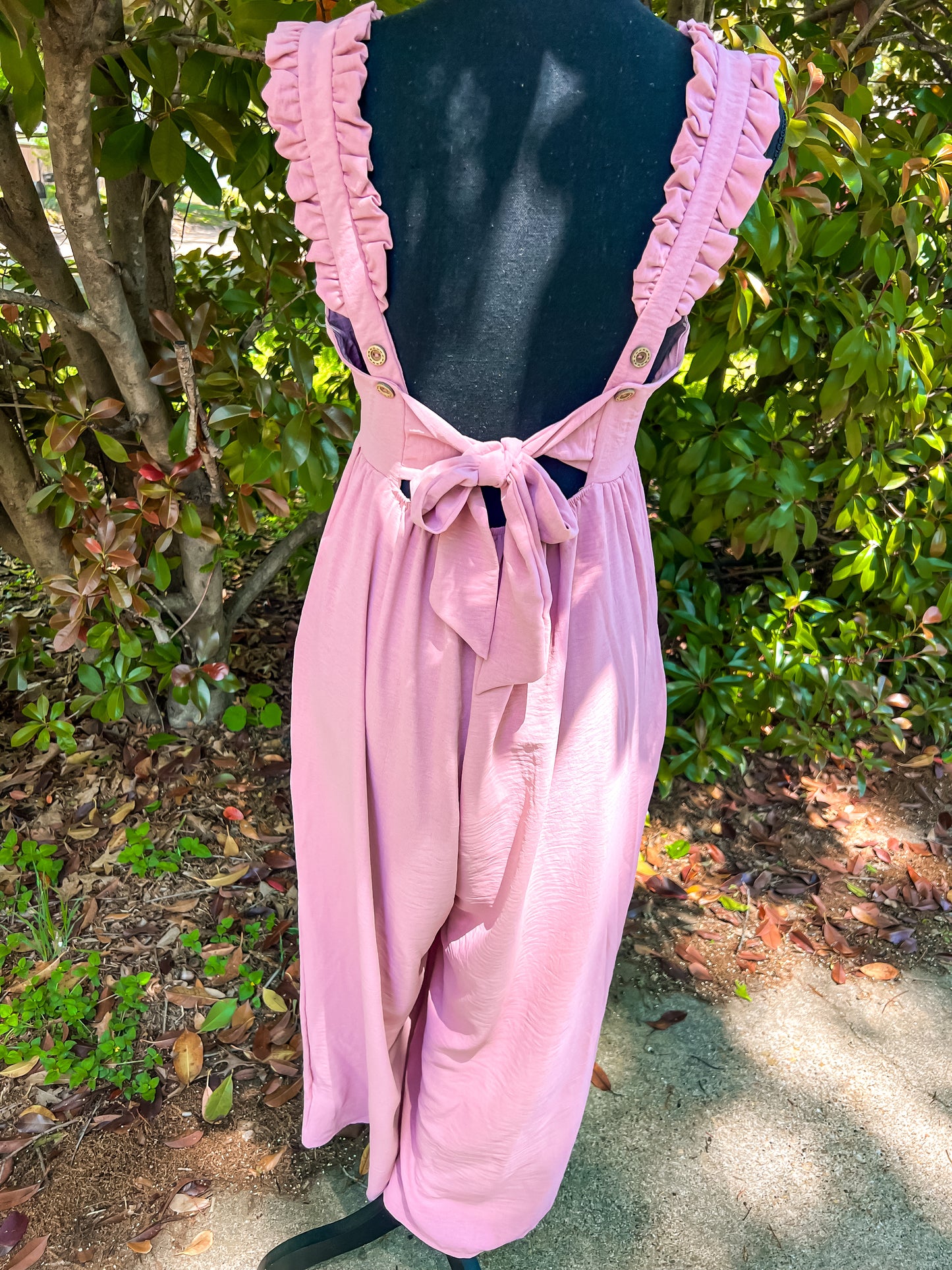 PEACH BACK BOW ROMPER