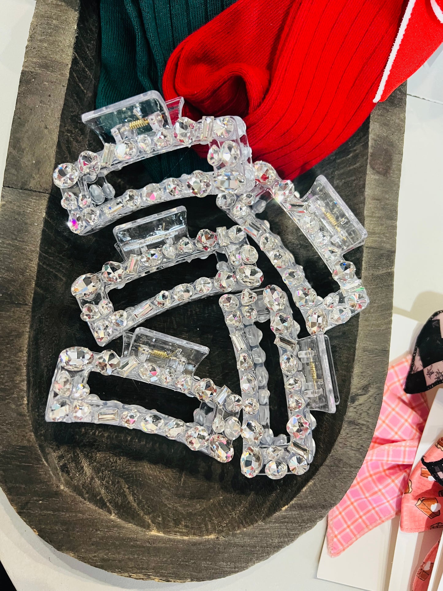 RHINESTONE HAIR CLIPS