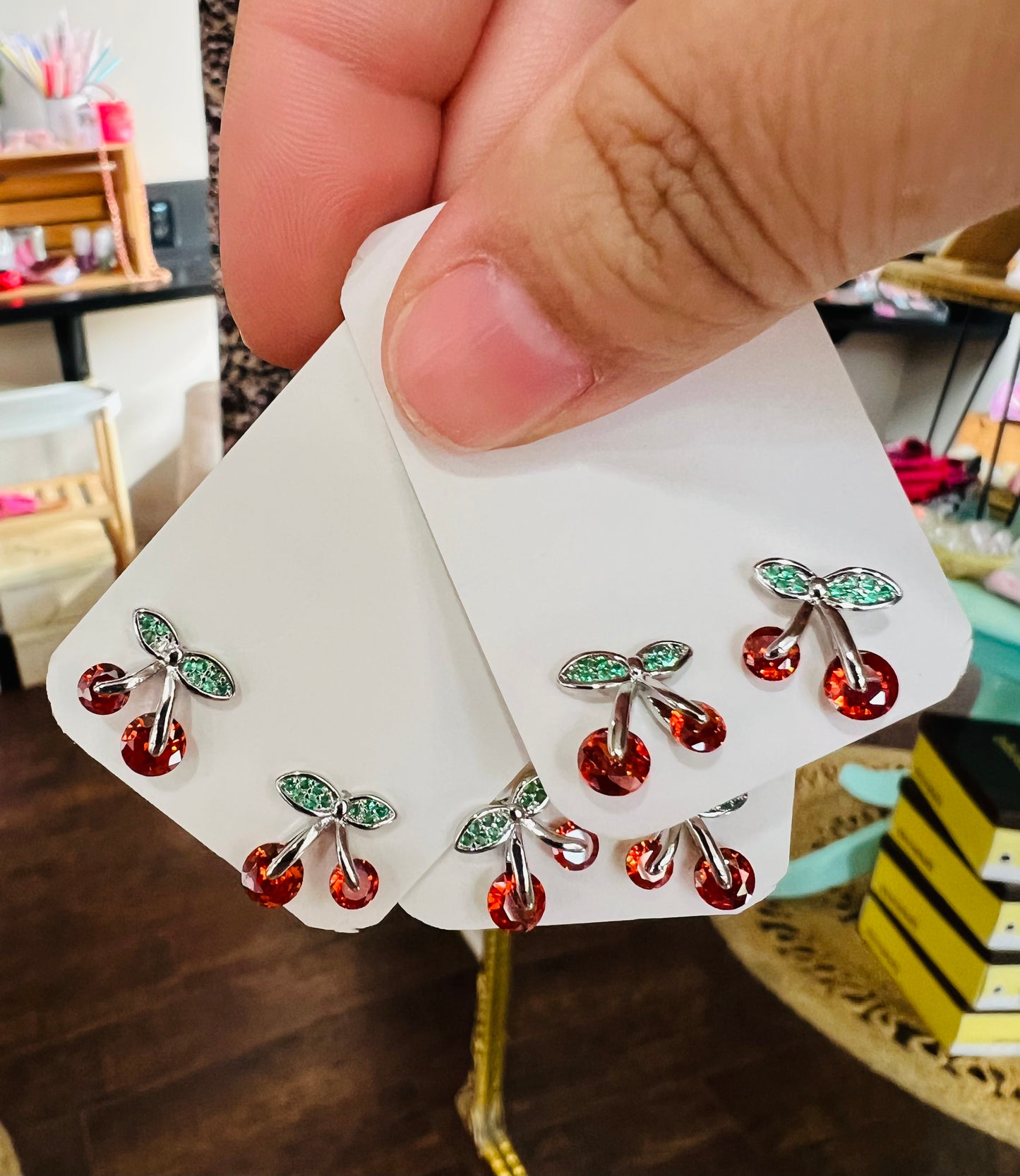 CHERRY STUD EARRINGS