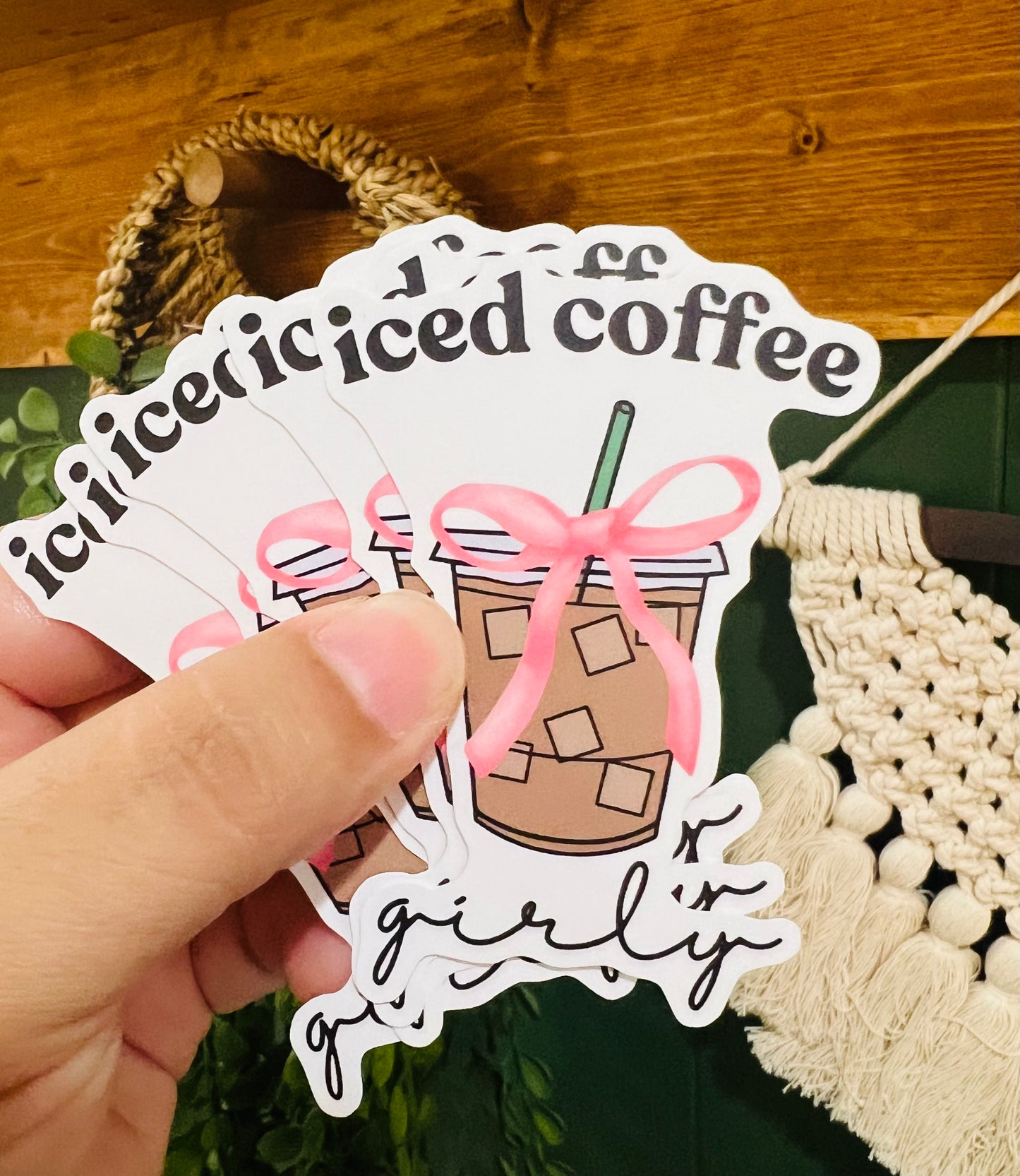 ICED COFFEE GIRLY STICKER