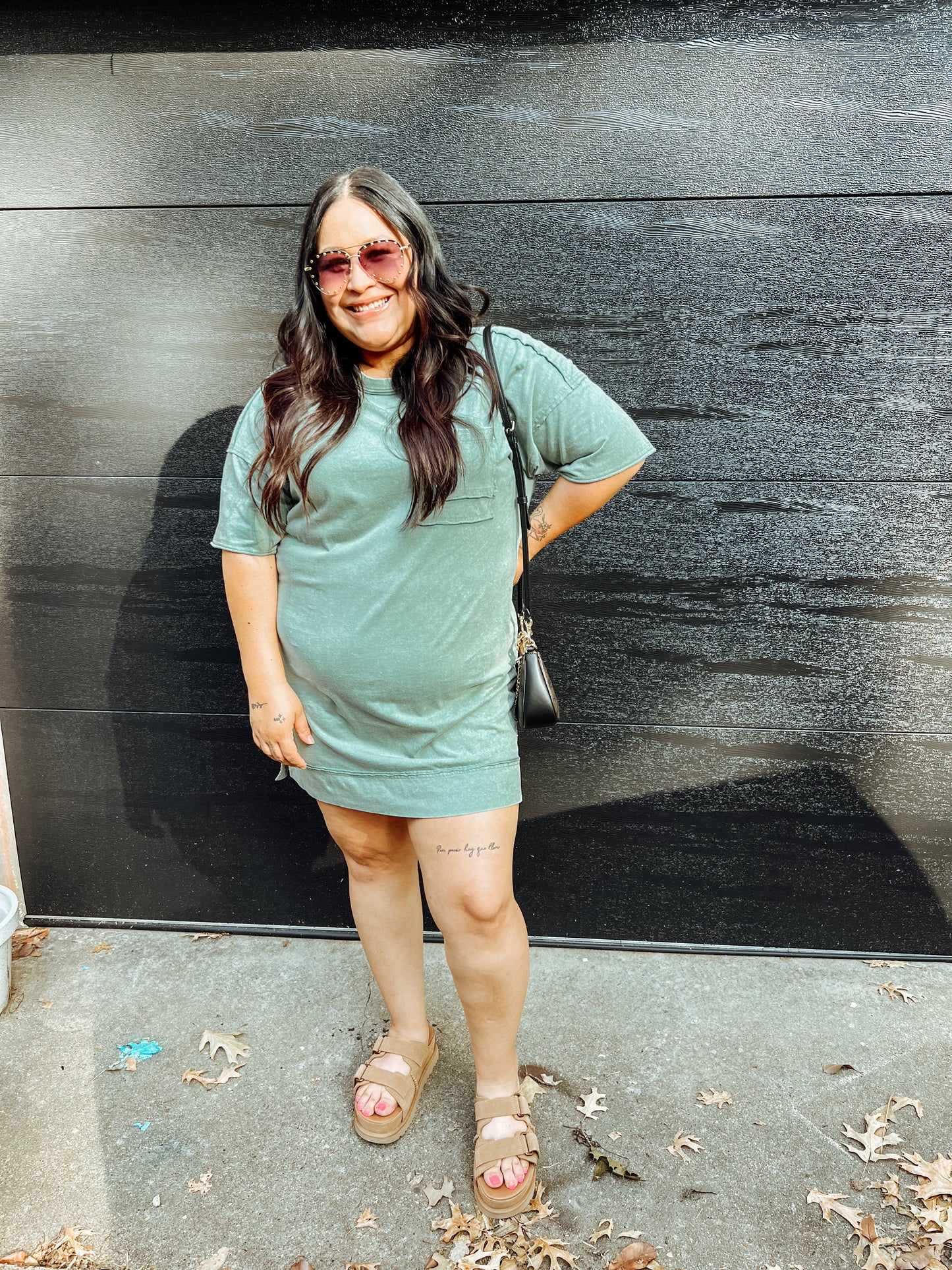 MINERAL WASH OVERSIZED MINI DRESS