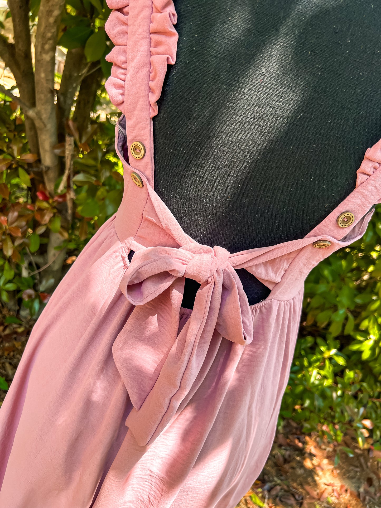 PEACH BACK BOW ROMPER