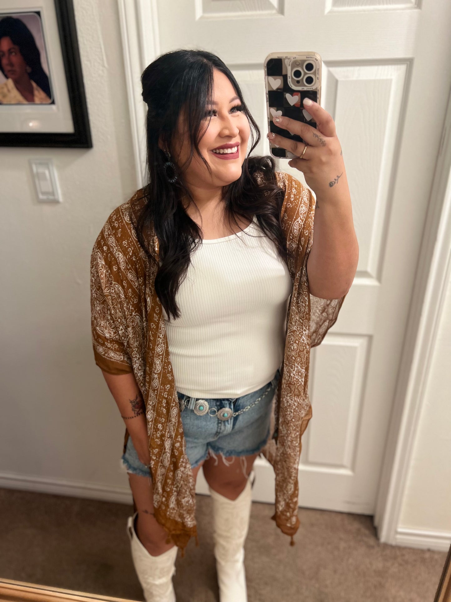 CAMEL PAISLEY KIMONO