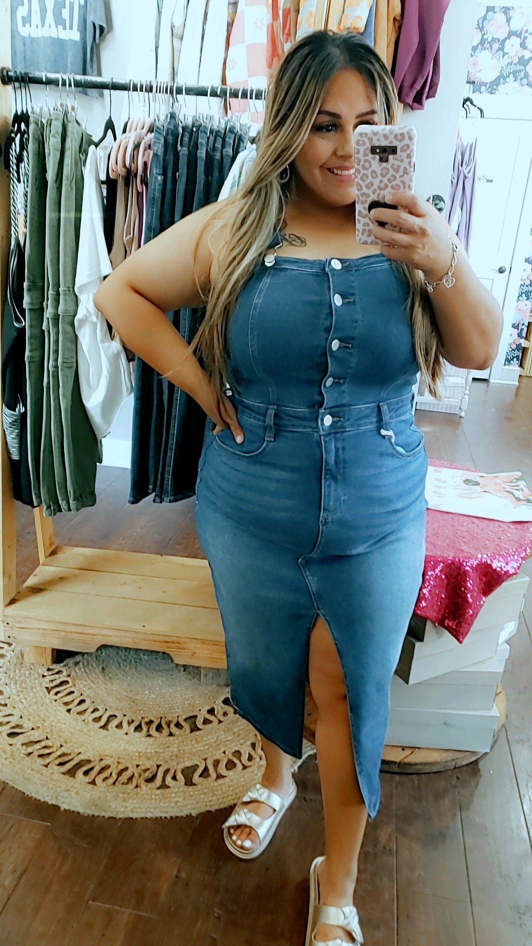 JULIE OVERALL DENIM DRESS
