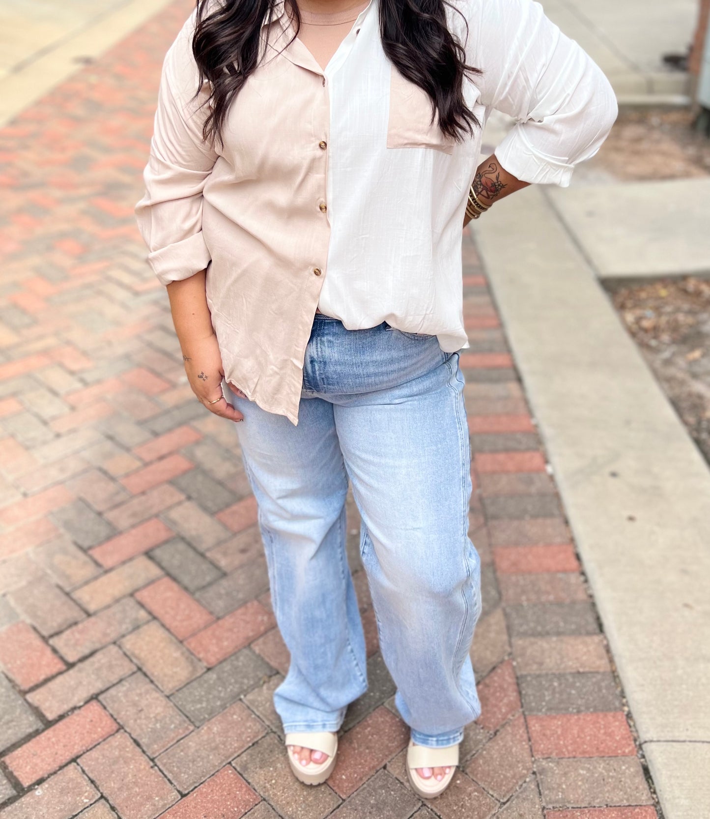 COLORBLOCK BUTTON SHIRT