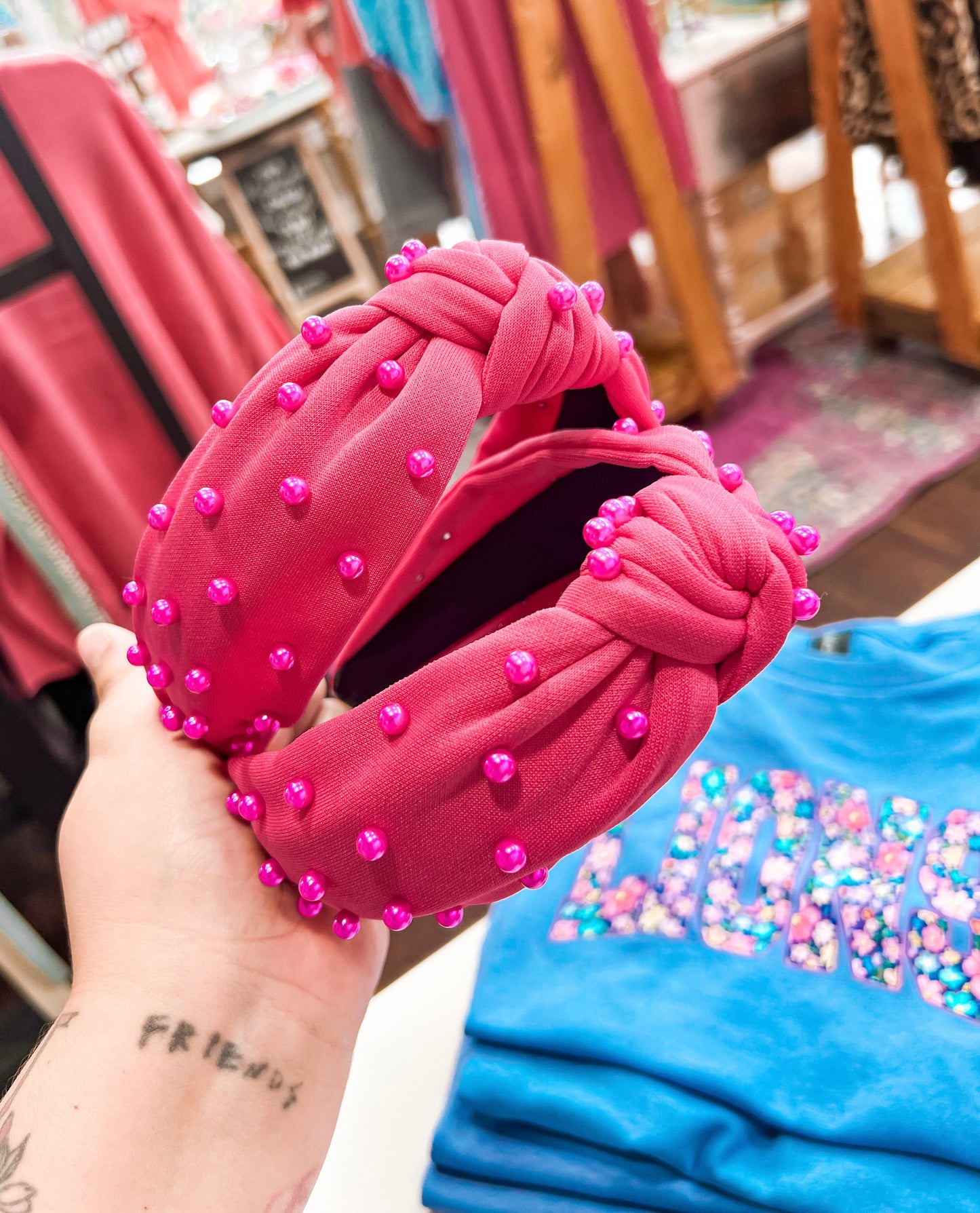 ROSE BEADED HEADBAND