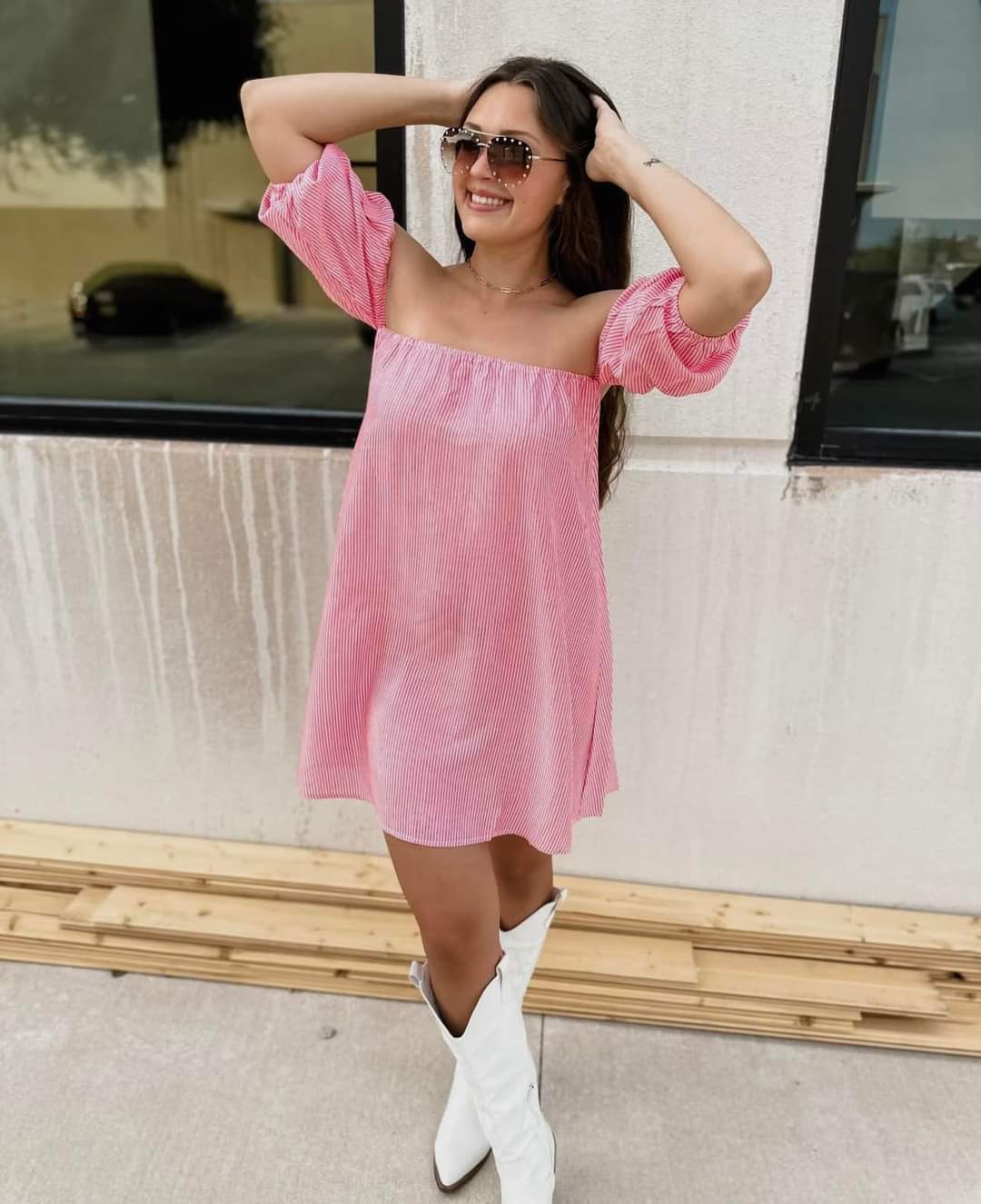 MICHELLA OFF SHOULDER DRESS