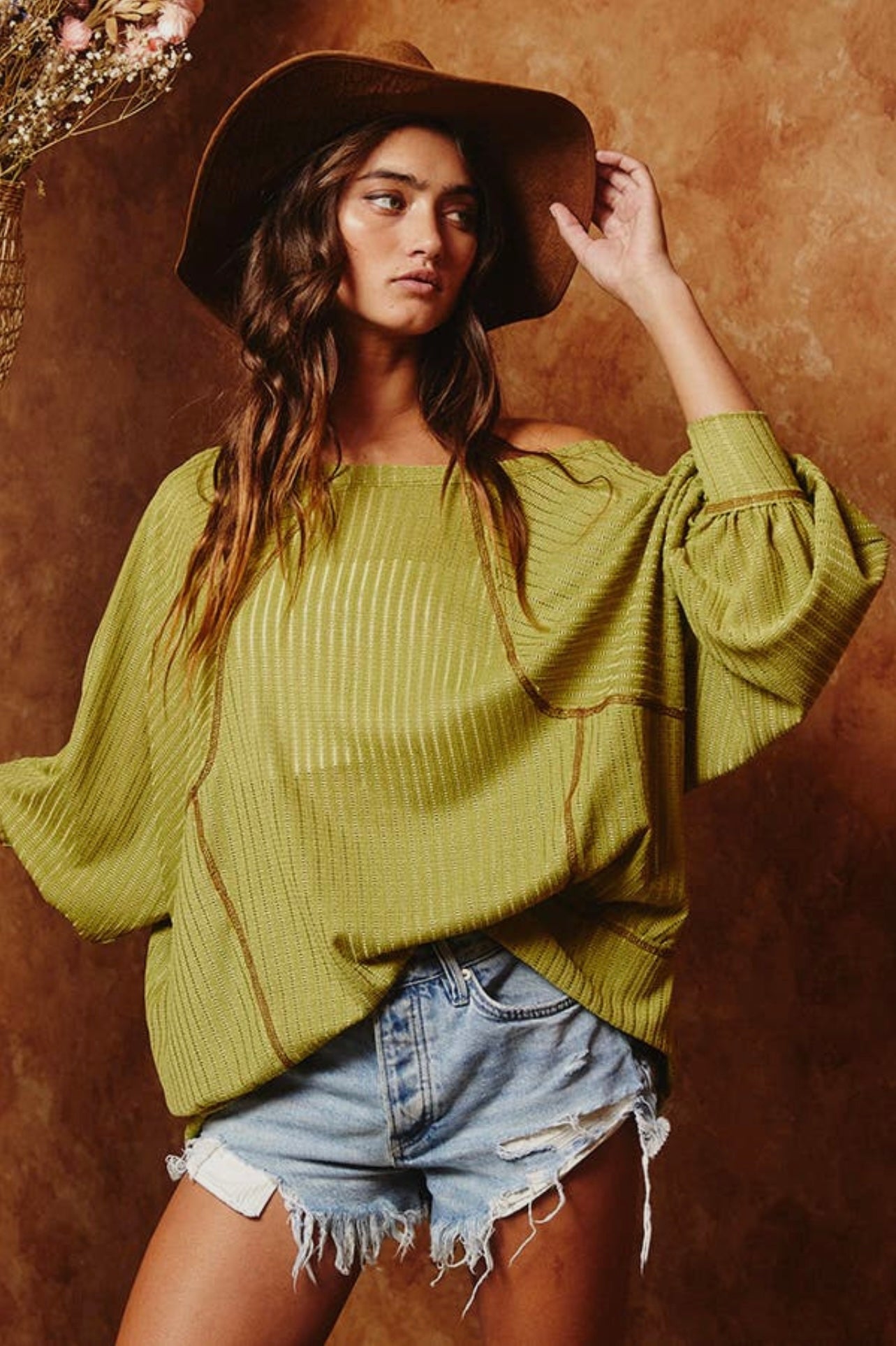 RAW EDGE DOLMAN TUNIC