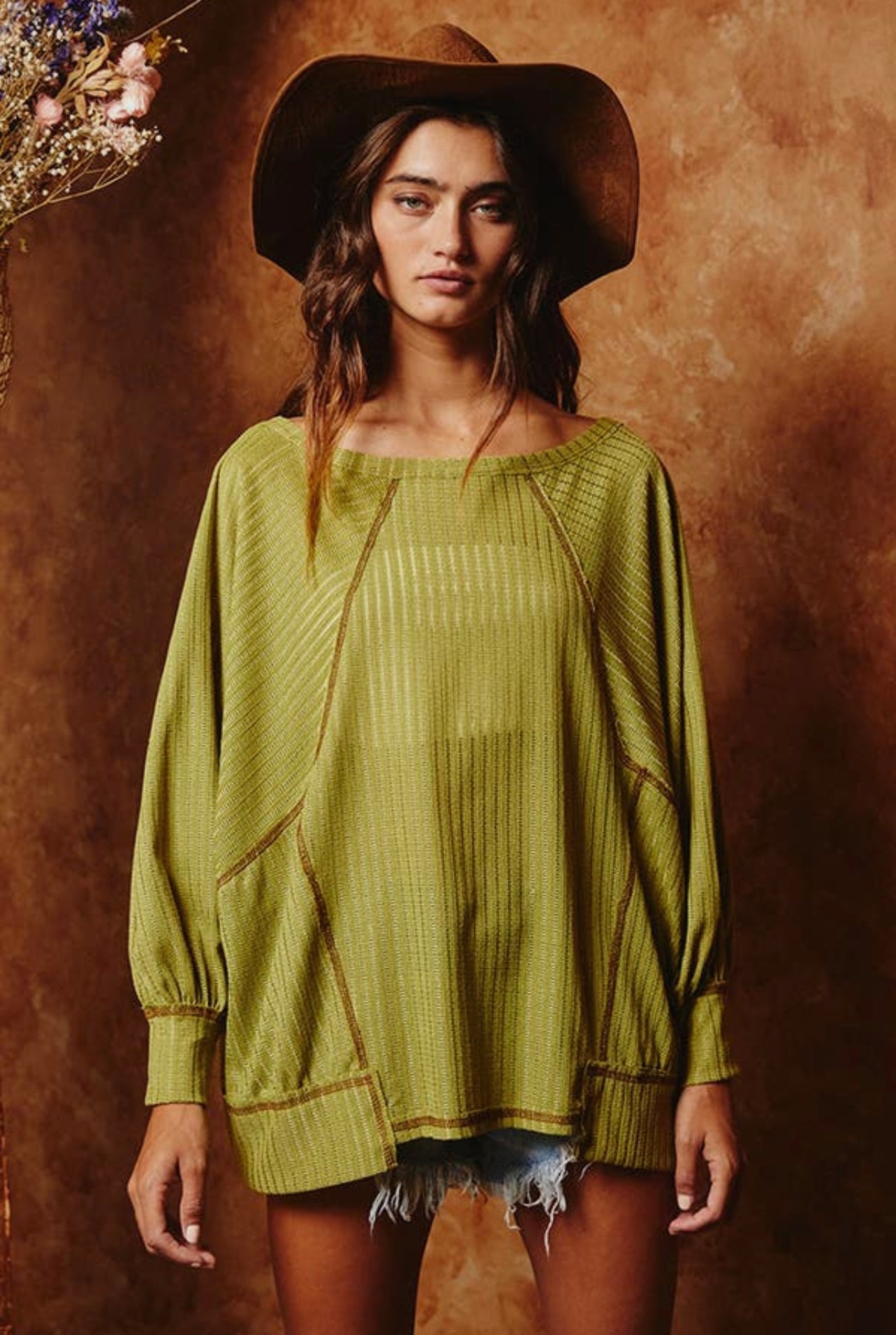 RAW EDGE DOLMAN TUNIC