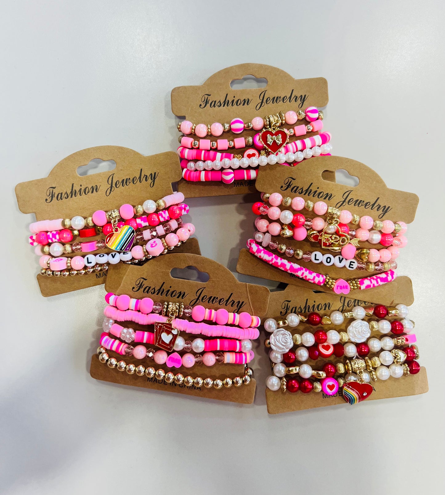STACKED VALENTINES BRACELETS