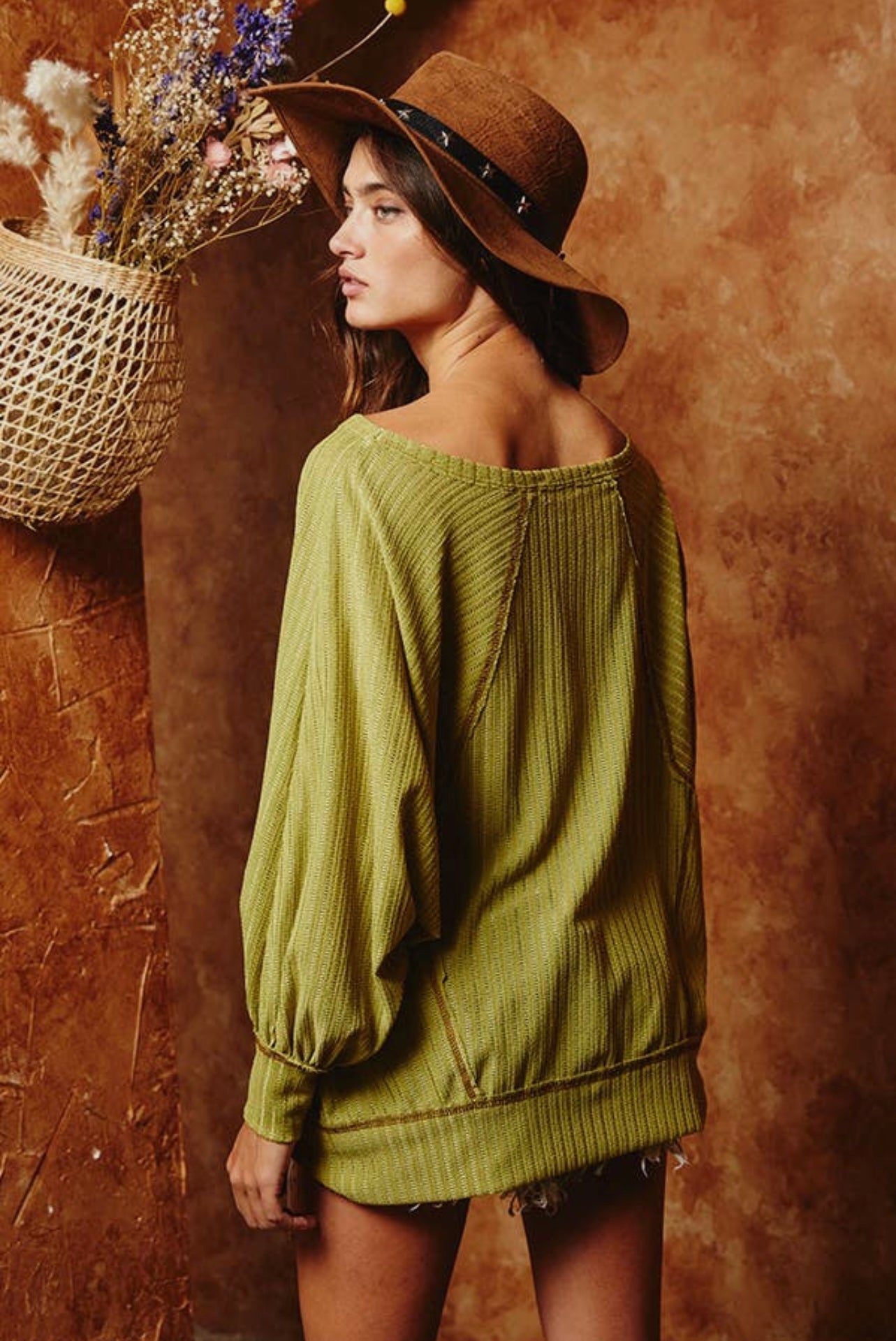 RAW EDGE DOLMAN TUNIC