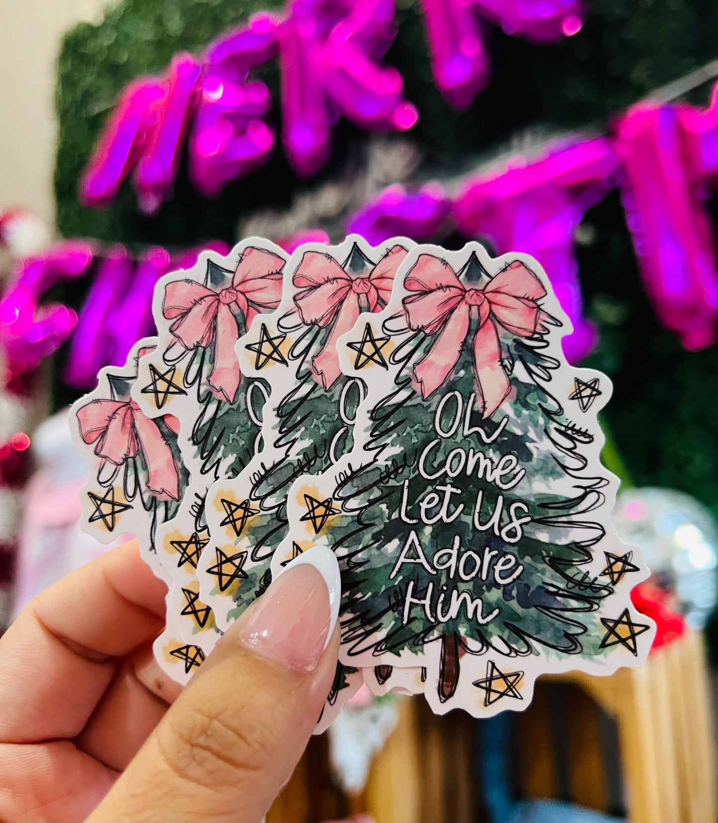 LET US ADORE HIM STICKER