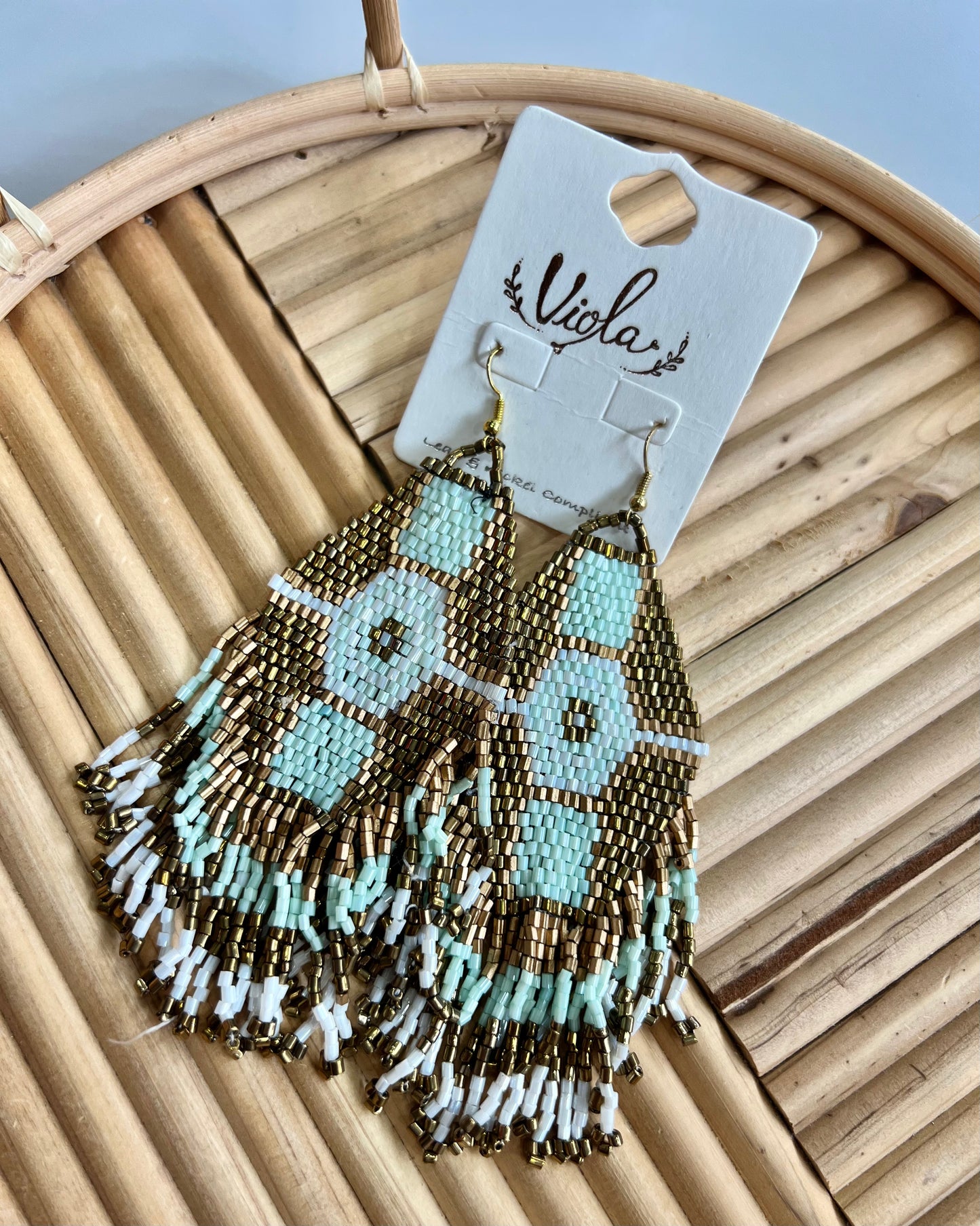 MINT BEADED EARRINGS