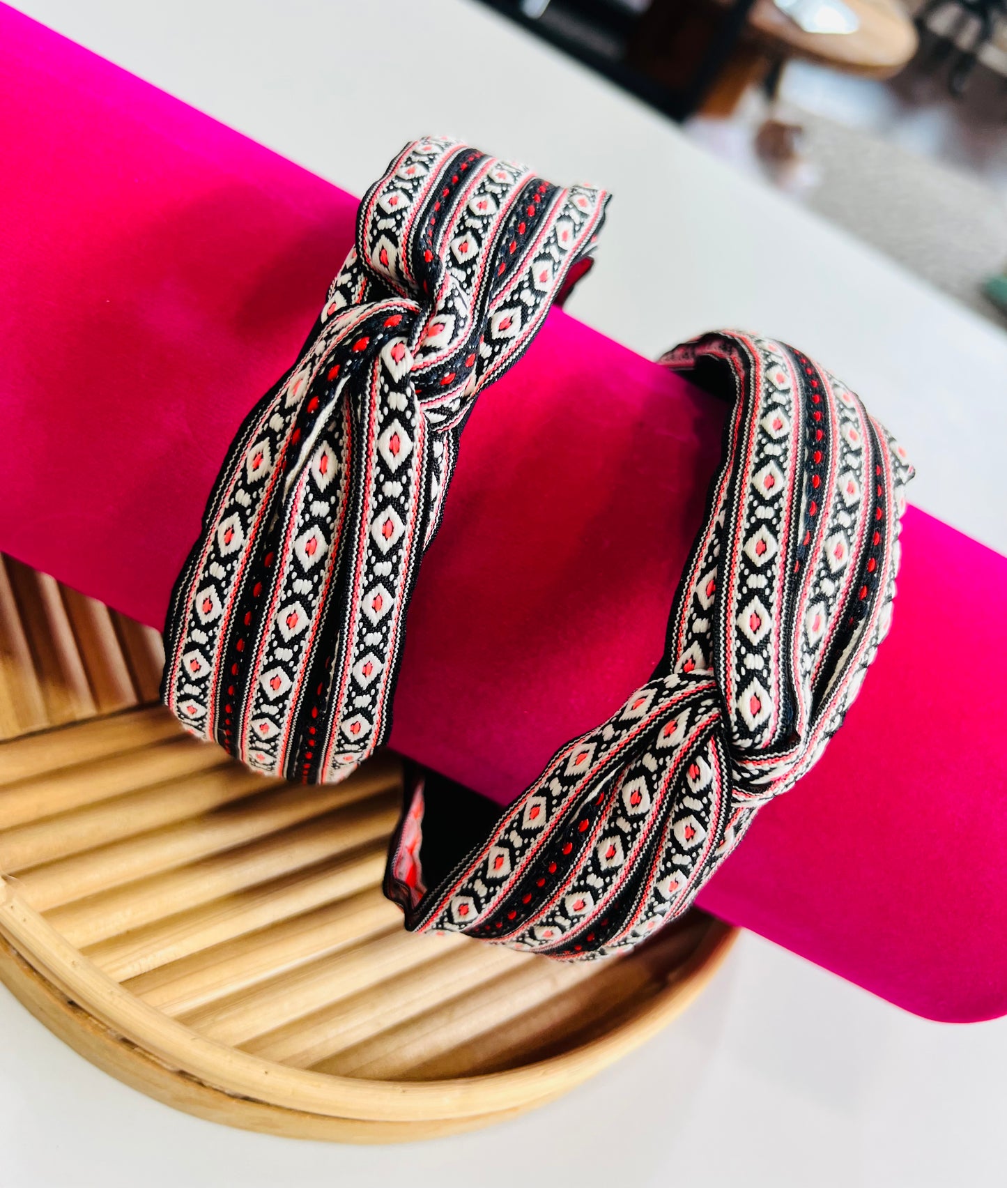 CORAL & BLACK HEADBANDS