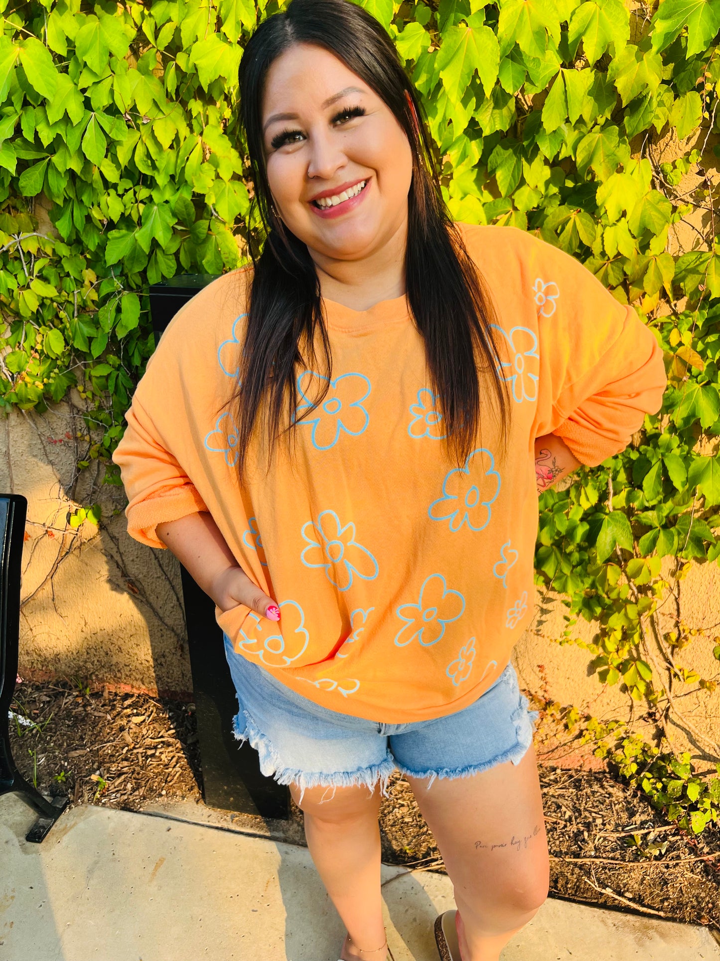 FLORAL PRINTED SWEATSHIRT