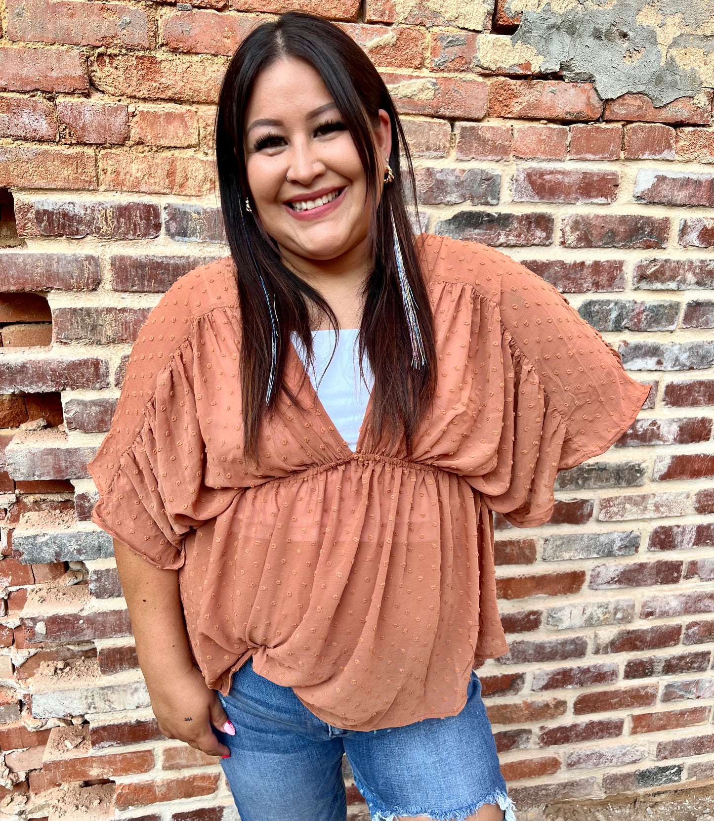 SWISS DOT BABYDOLL TOP