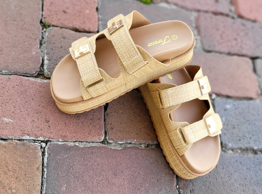 RAFFIA CHUNKY PLATFORM SANDAL
