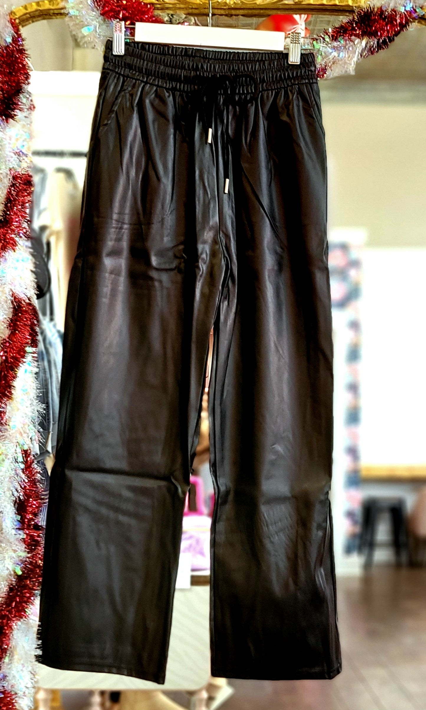 Black Faux Leather Pants