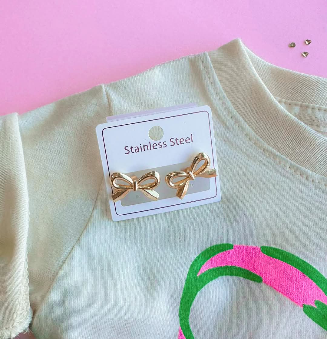 Gold Bow Earrings