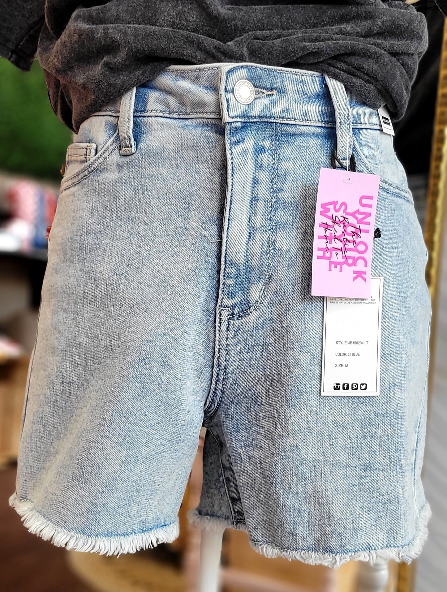 JB MINERAL WASH HEM SHORTS