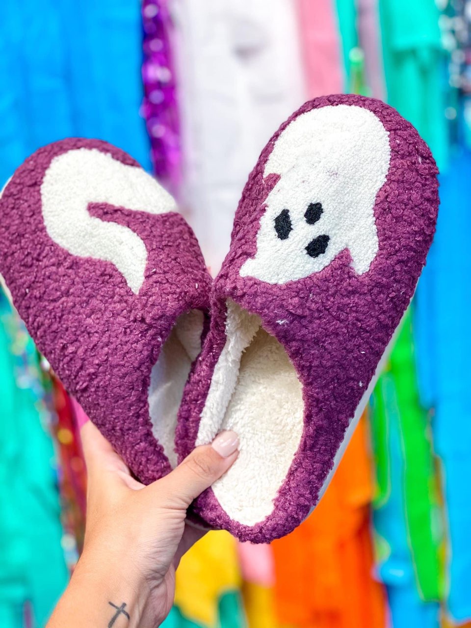 PURPLE GHOST SLIPPERS