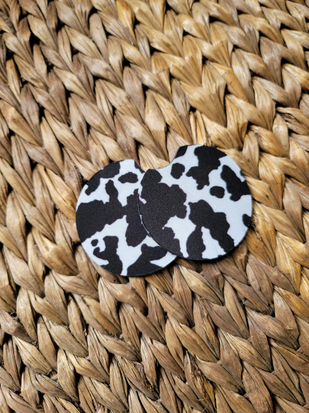 COW PRINT CAR COASTERS