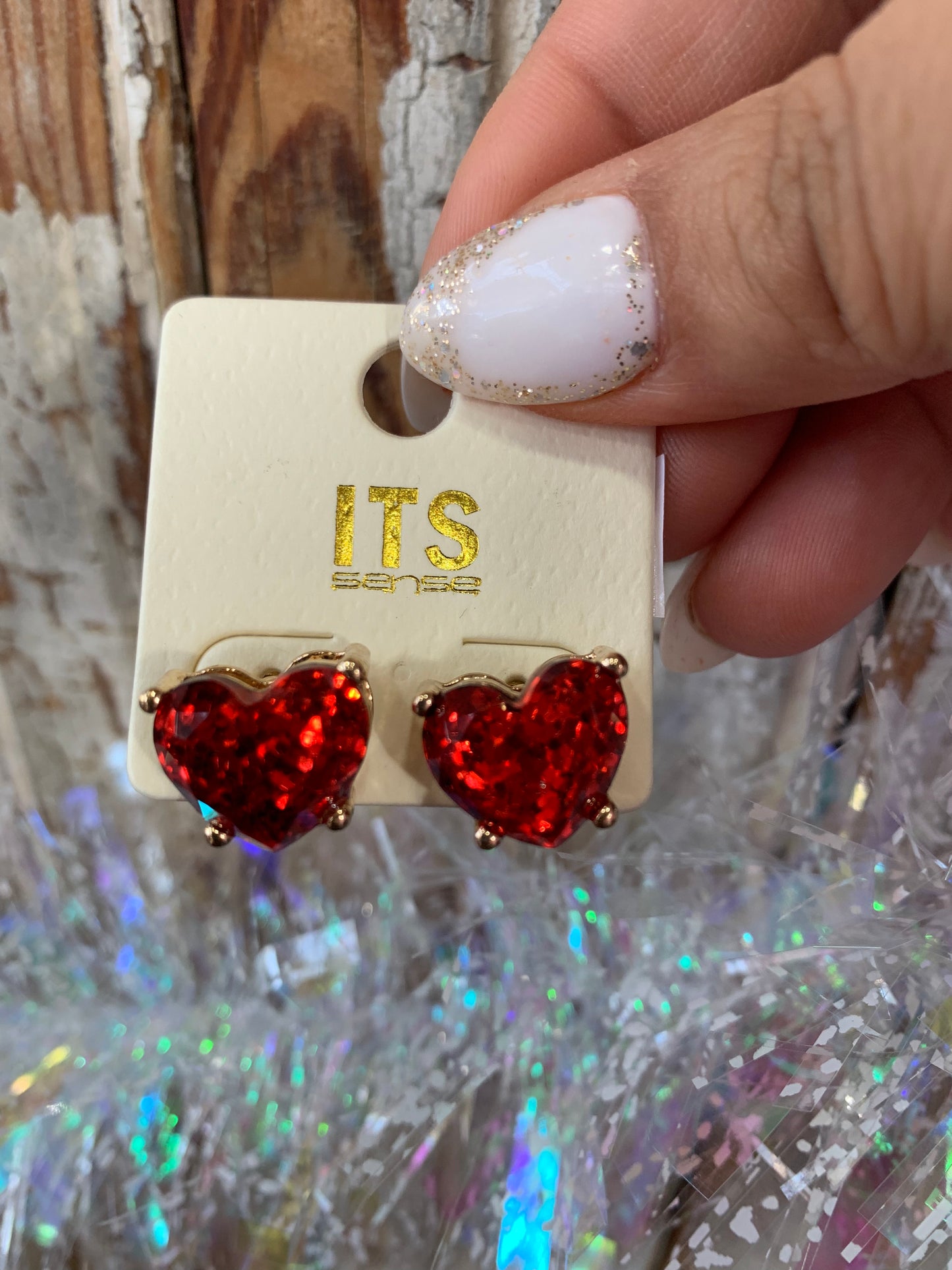 Heart Glitter Studs