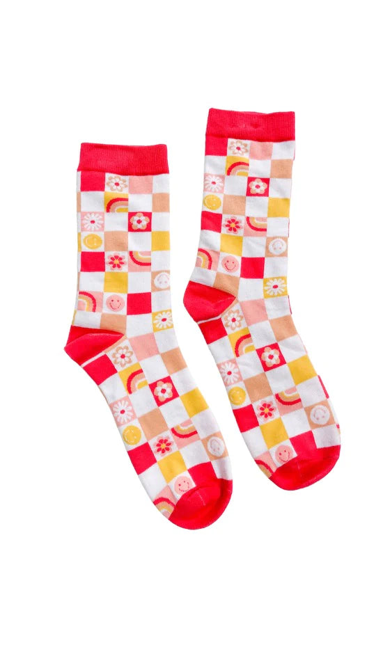 HAPPY CHECKERED SOCKS