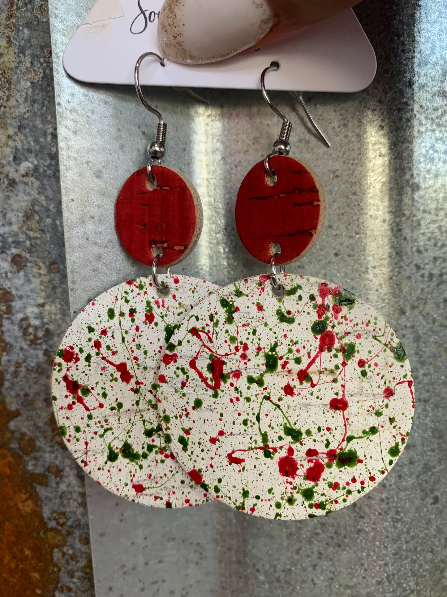 Splatter Christmas Earrings