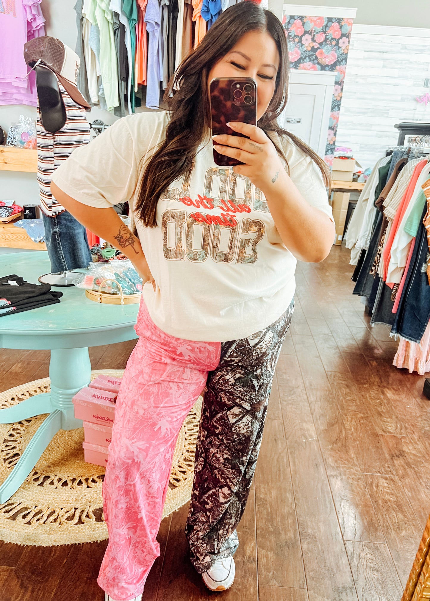 PINK & CAMO SPLIT PANTS