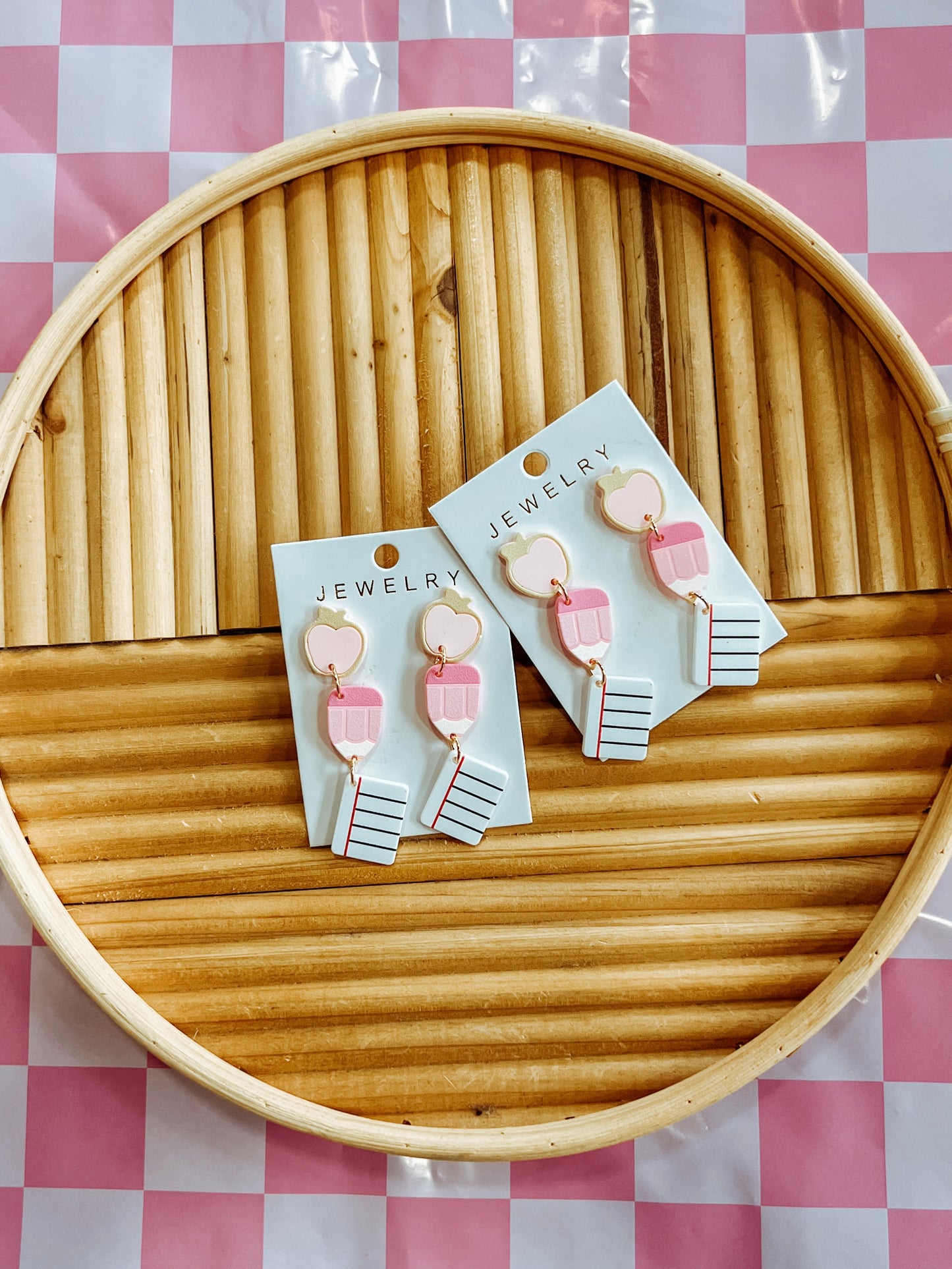PINK APPLE TEACH EARRINGS