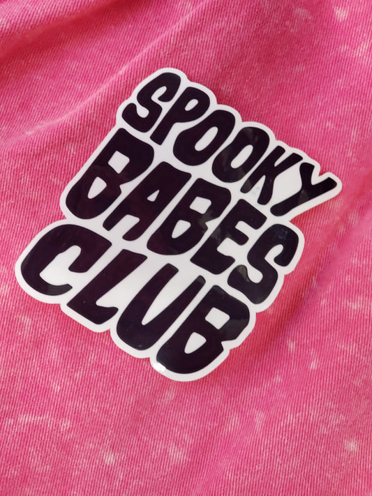 SPOOKY BABES CLUB CLEAR STICKER