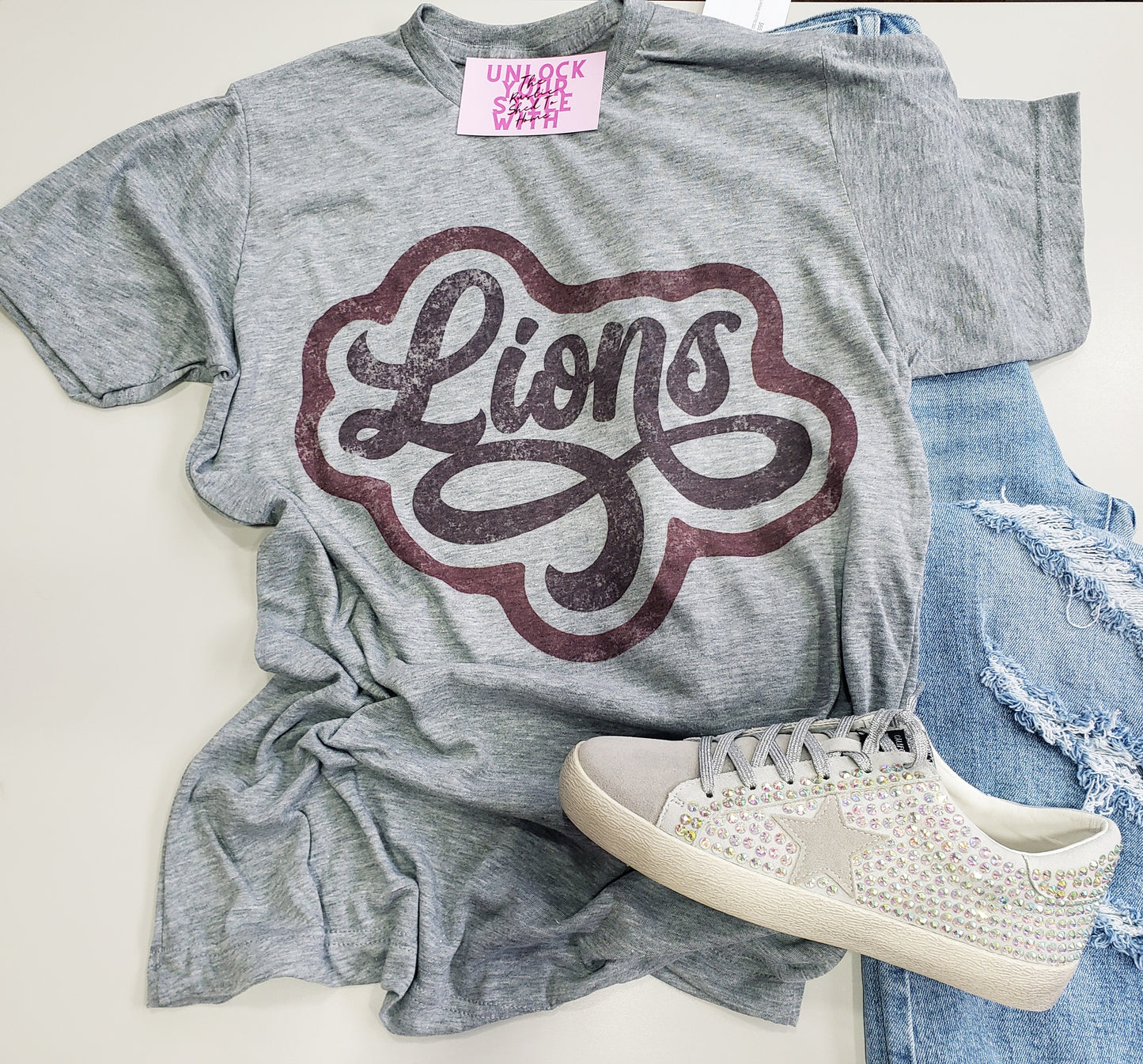 LIONS MAROON DISTRESSED