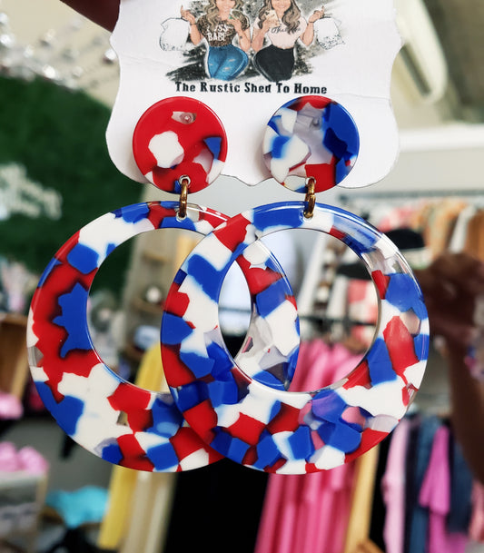 PATRIOTIC GEO EARRINGS